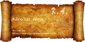 Károlyi Anna névjegykártya